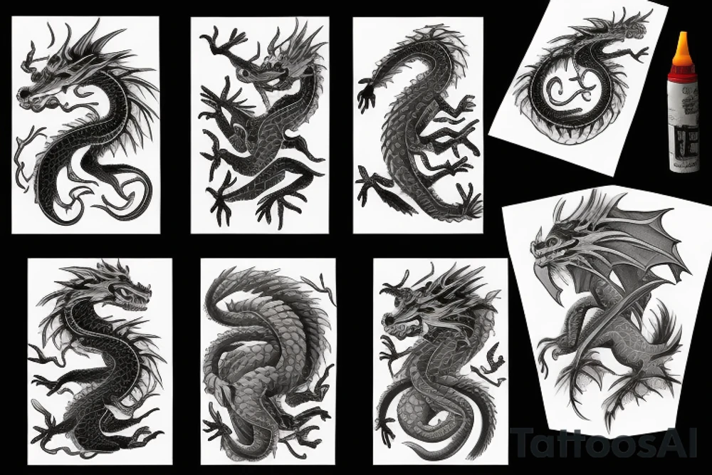 Dragon Breathing fire tattoo idea