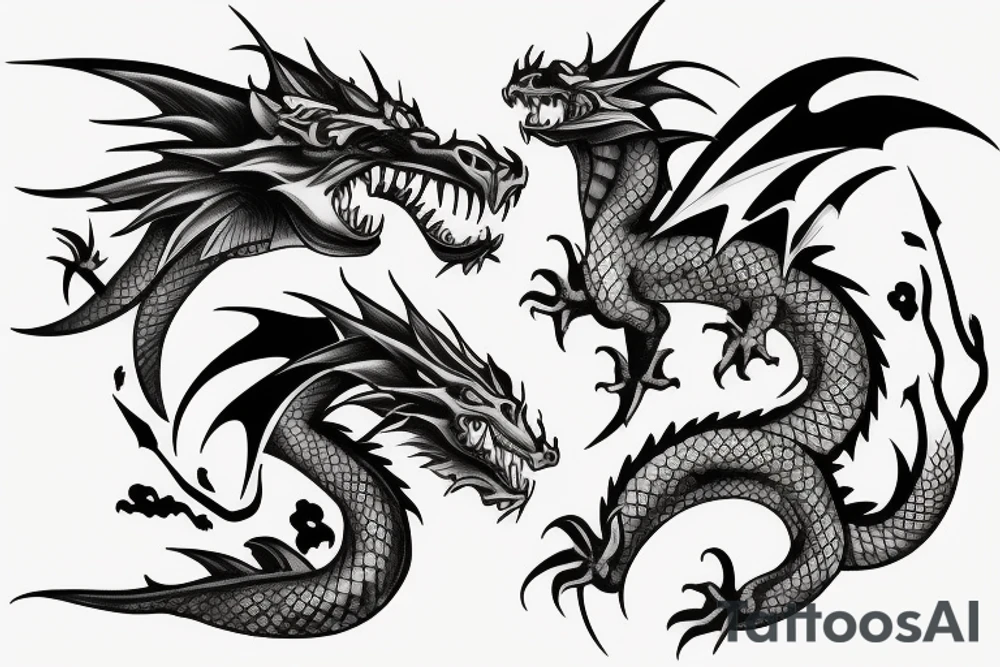 Dragon Breathing fire tattoo idea