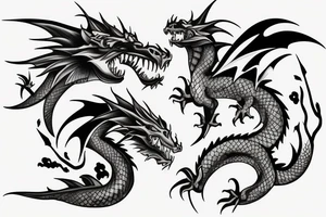 Dragon Breathing fire tattoo idea
