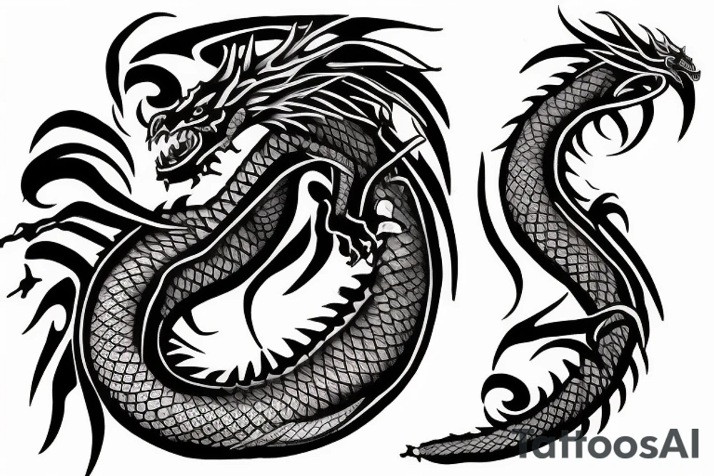 Dragon coiling tattoo idea