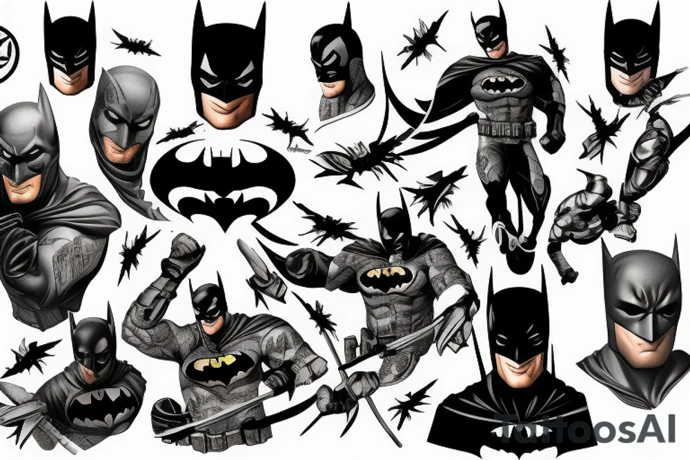 Batman Fighting Deathstroke tattoo idea