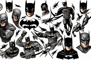 Batman Fighting Deathstroke tattoo idea