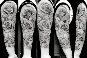 Roses
Clock
Bull 
Sleeve tattoo idea