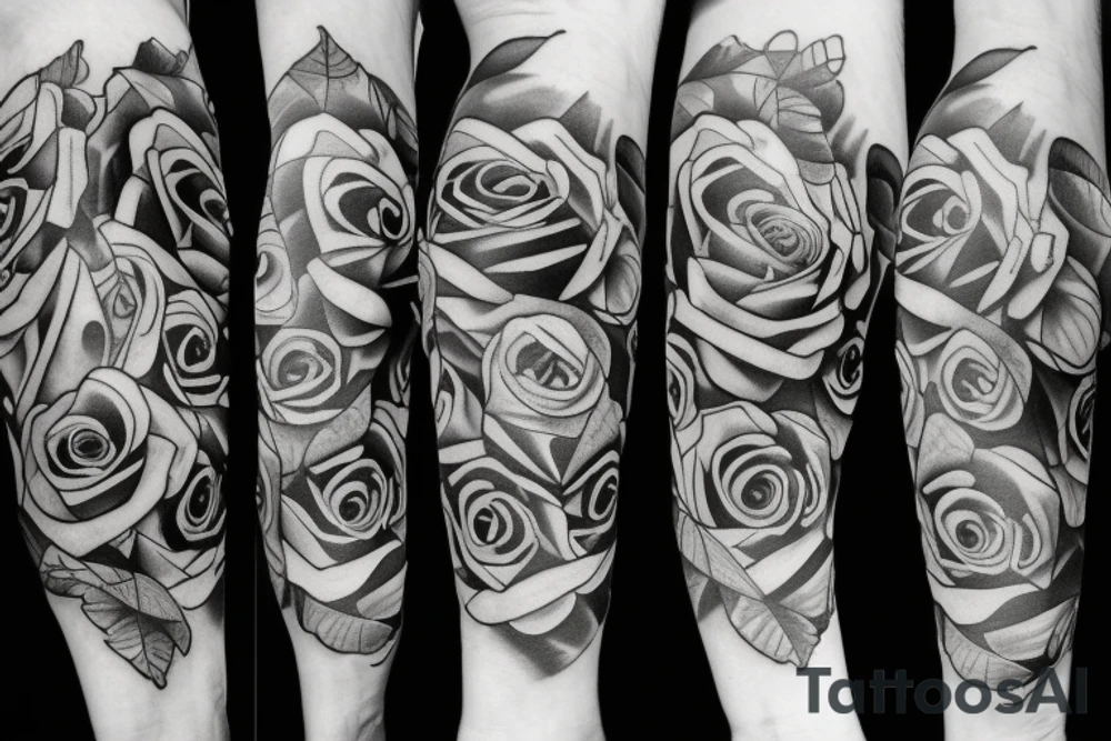 Roses
Clock
Bull 
Sleeve tattoo idea