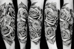 Roses
Clock
Bull 
Sleeve tattoo idea