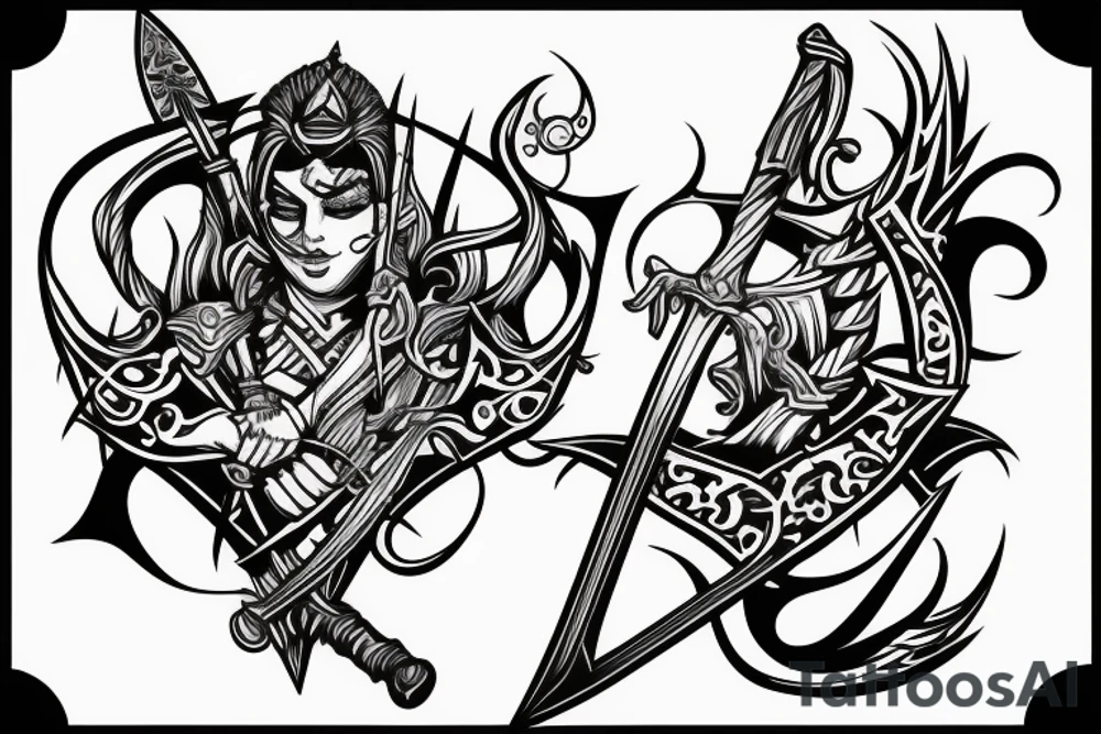 Kight holding sword up tattoo idea