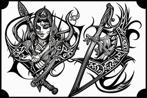 Kight holding sword up tattoo idea