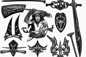 Kight holding sword up tattoo idea