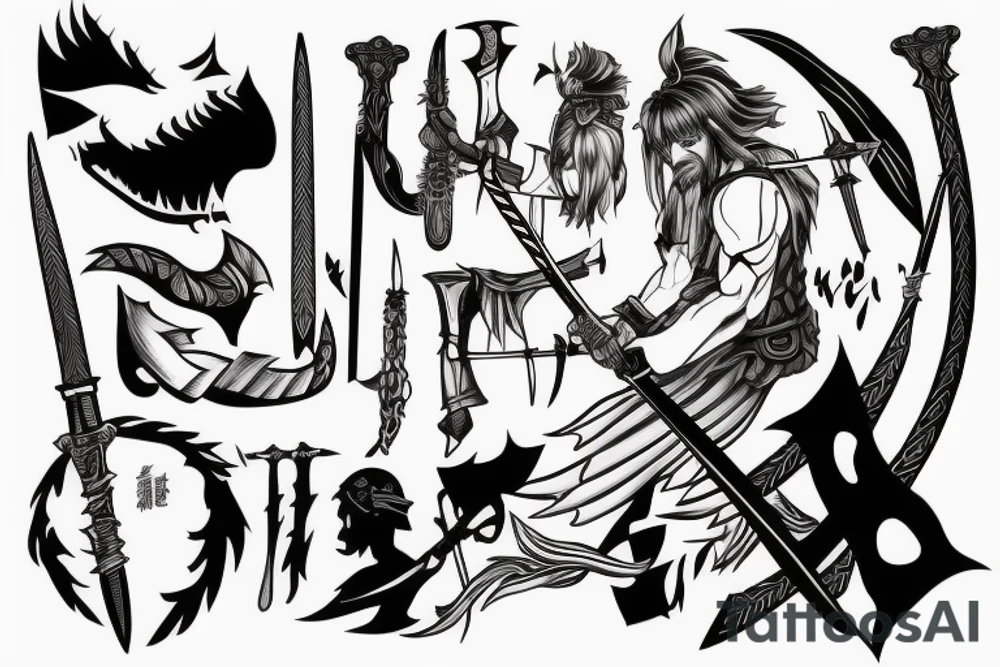 Kight holding sword up tattoo idea