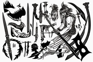 Kight holding sword up tattoo idea