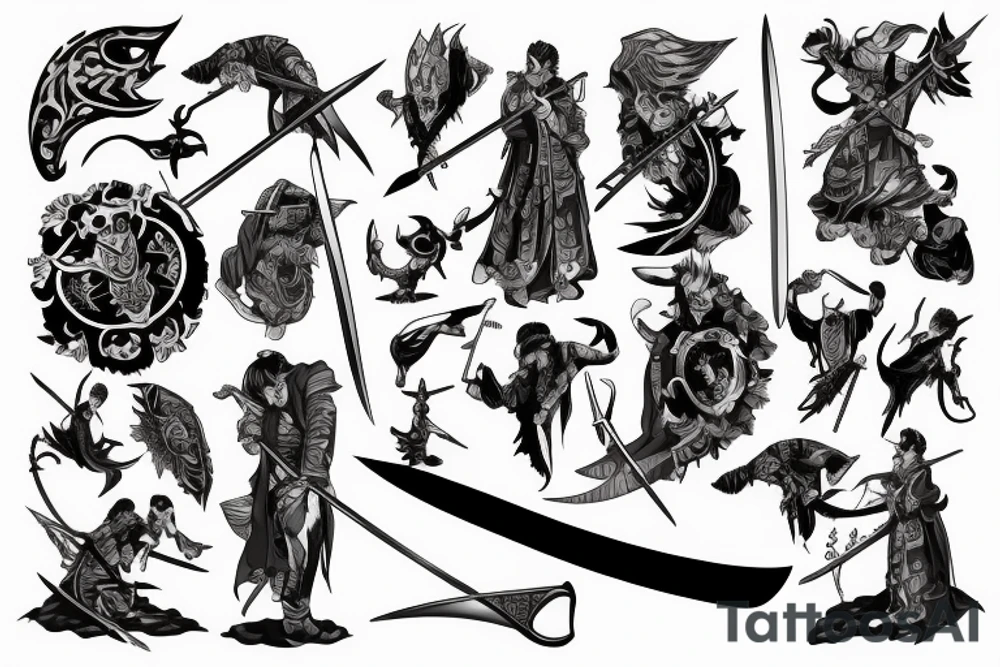 Kight holding sword up tattoo idea