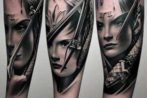 Kight holding sword up tattoo idea