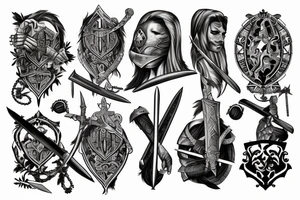 Knight Holding sword up tattoo idea