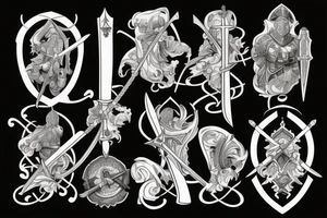 Knight Holding sword up tattoo idea