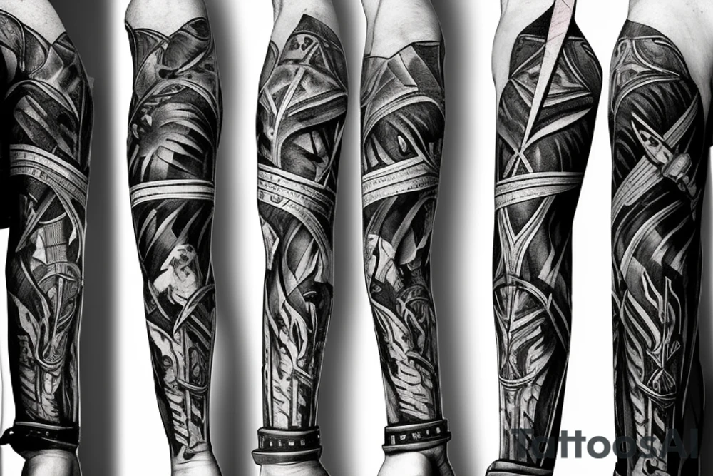 Knight Holding sword up tattoo idea
