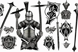 Knight Holding sword up tattoo idea