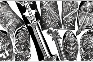 Knight Holding sword up tattoo idea