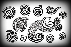 snail with peace sign as head tattoo idea