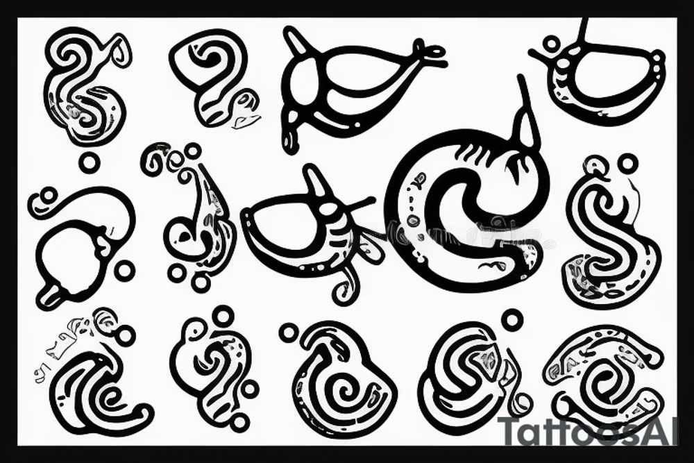 snail with two fingers making a peace sign as a head tattoo idea