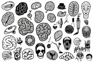 the brain as a continuous line drawing tattoo idea
