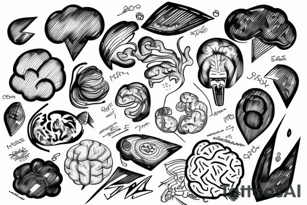 the brain as a continuous line drawing tattoo idea