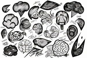 the brain as a continuous line drawing tattoo idea