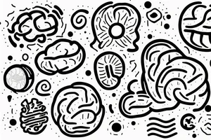 the brain as a singular line tattoo idea