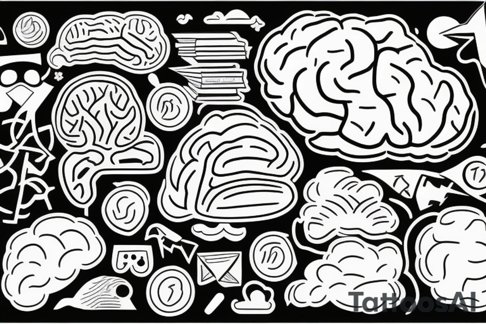 the brain as a singular line tattoo idea