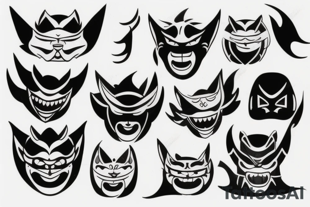 oni mask tattoo idea