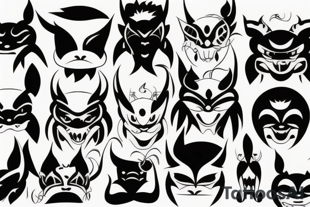 oni mask tattoo idea