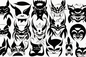oni mask tattoo idea
