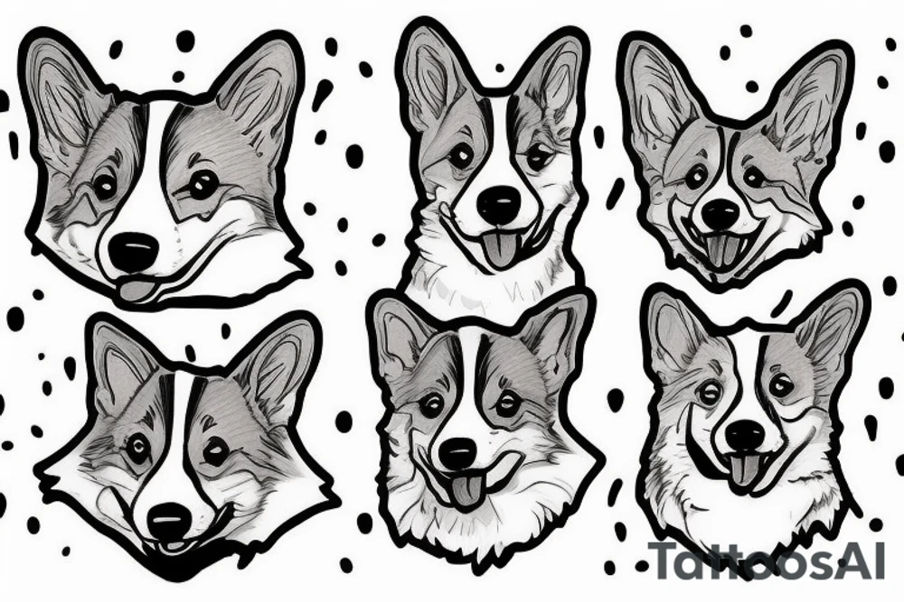 hungry corgi tattoo idea