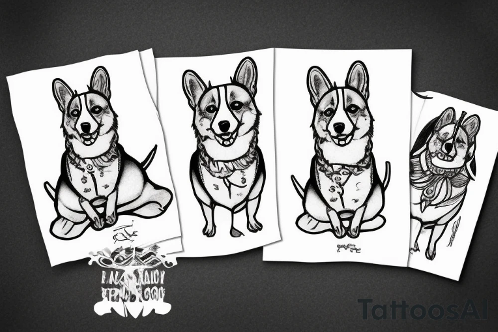 hungry corgi tattoo idea