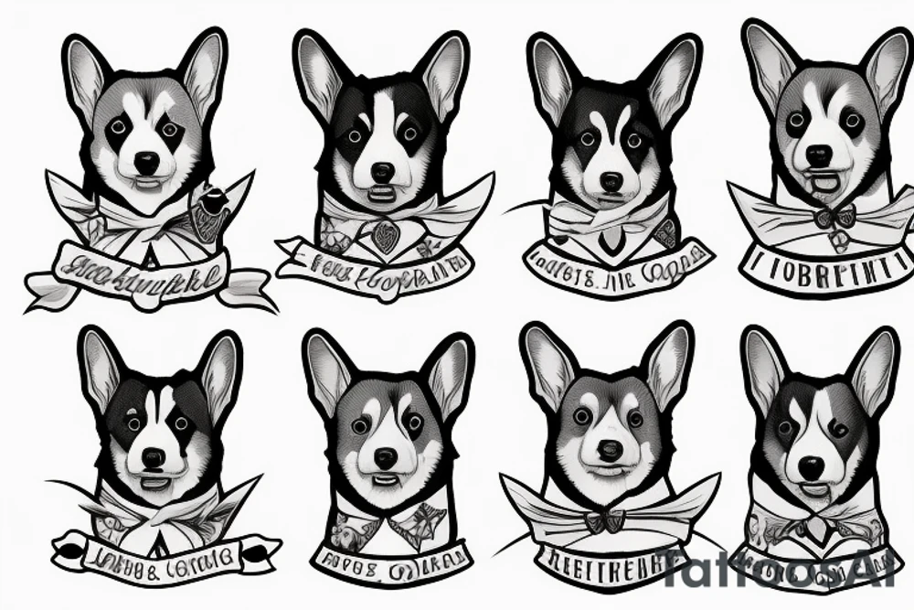 regal corgi tattoo idea