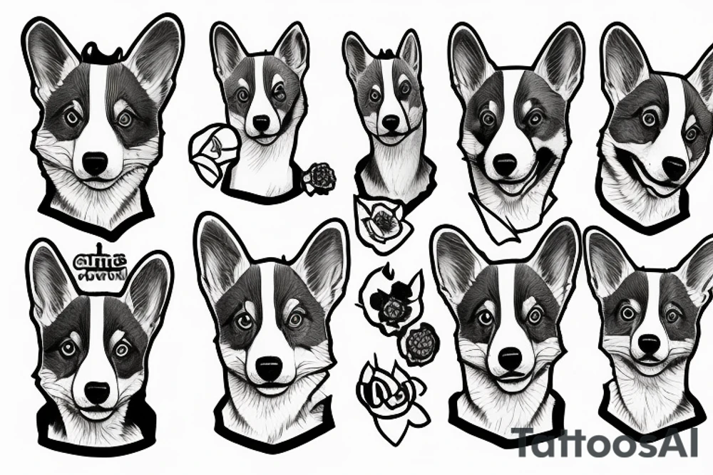 regal corgi tattoo idea
