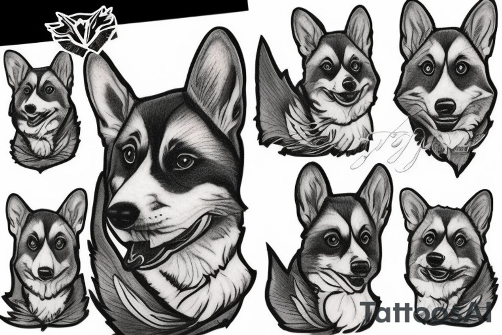 regal corgi tattoo idea