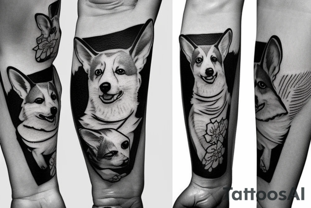 regal corgi tattoo idea