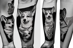 regal corgi tattoo idea