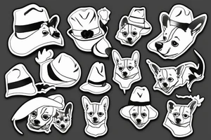 Corgi with a hat tattoo idea