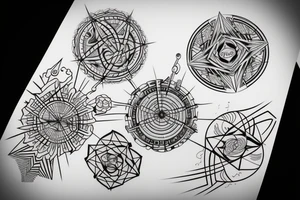 digimatism, straight line, circle tattoo idea