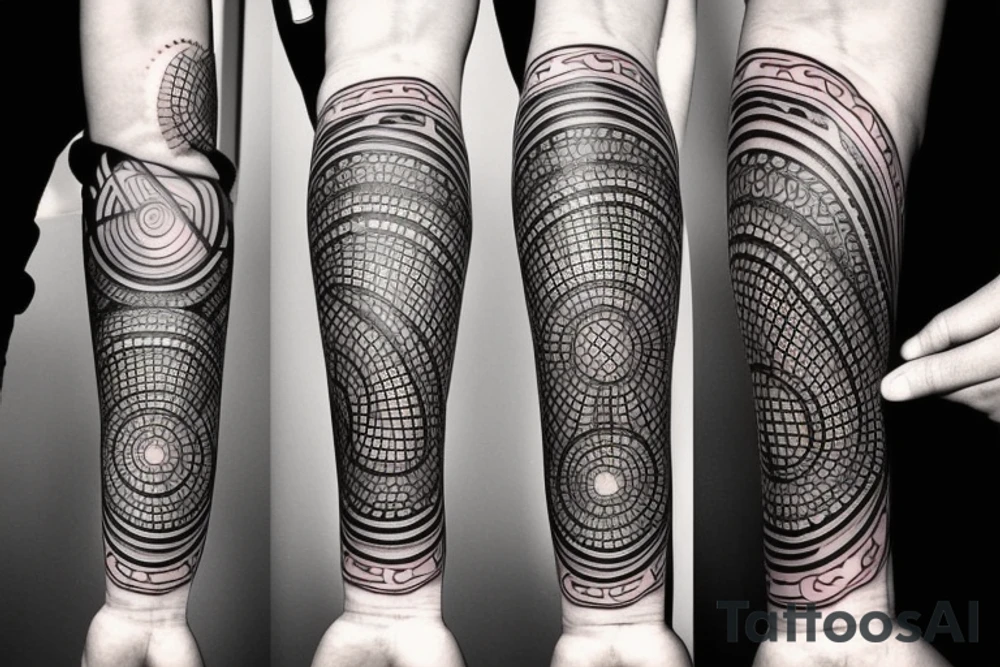 digimatism, straight line, circle tattoo idea