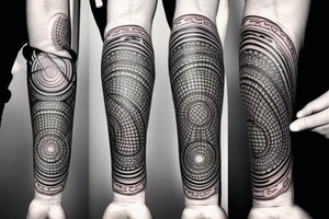 digimatism, straight line, circle tattoo idea