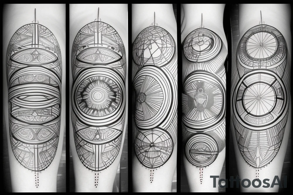 digimatism, straight line, circle tattoo idea