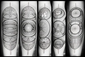 digimatism, straight line, circle tattoo idea