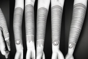 digimatism, straight line, circle, minimalism tattoo idea