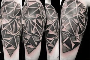design me a geometric inner arm tattoo from shoulder to wrist that includes a side view of a woman's face. Include lightning strike components with a mix of electrical circuitry tattoo idea