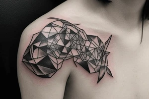 compose for my inner arm from shoulder to wrist, which includes a side view of a woman's face. Include lightning strike components with a mix of electrical circuitry tattoo idea