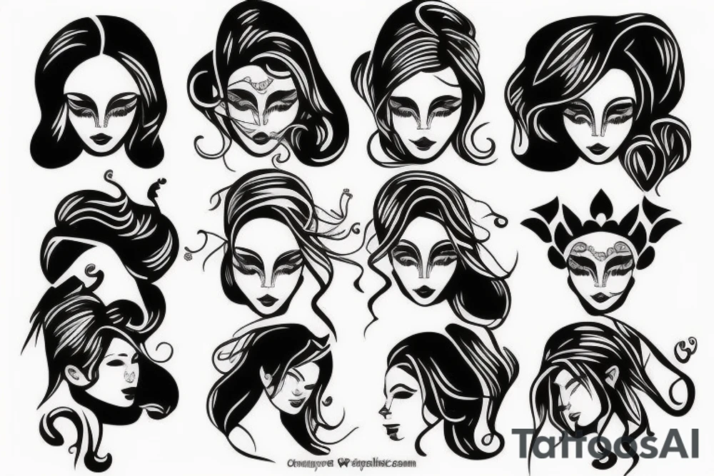 WOMAN FACE tattoo idea