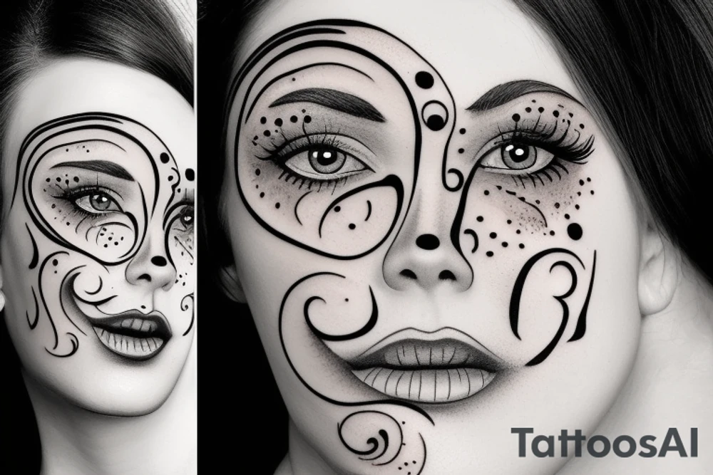 WOMAN FACE tattoo idea