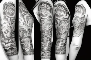 ARM TATTO WITH SIDE OF WOMAN FACE tattoo idea